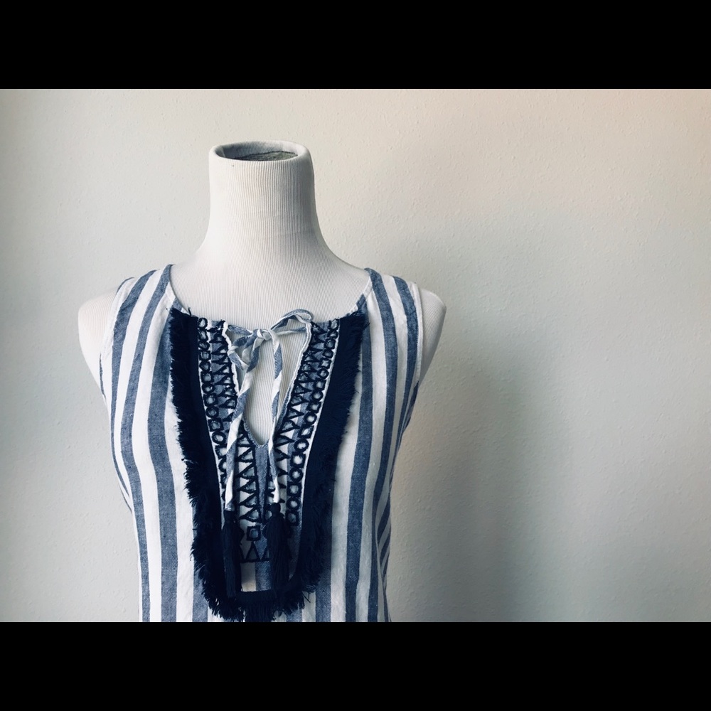 Antibes Blanc blue striped dress